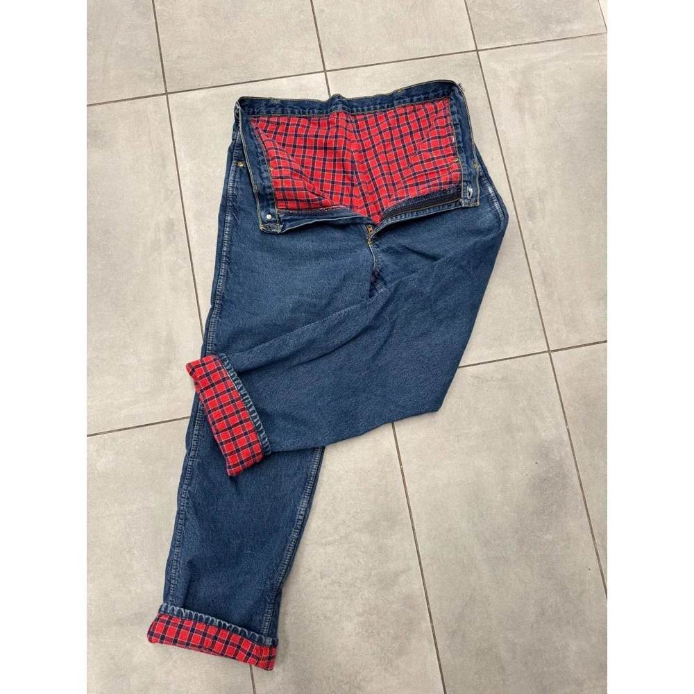 Vintage OshKosh B'Gosh Jeans 80s 90s Flannel Lined Denim Workwear 34x38 USA Made